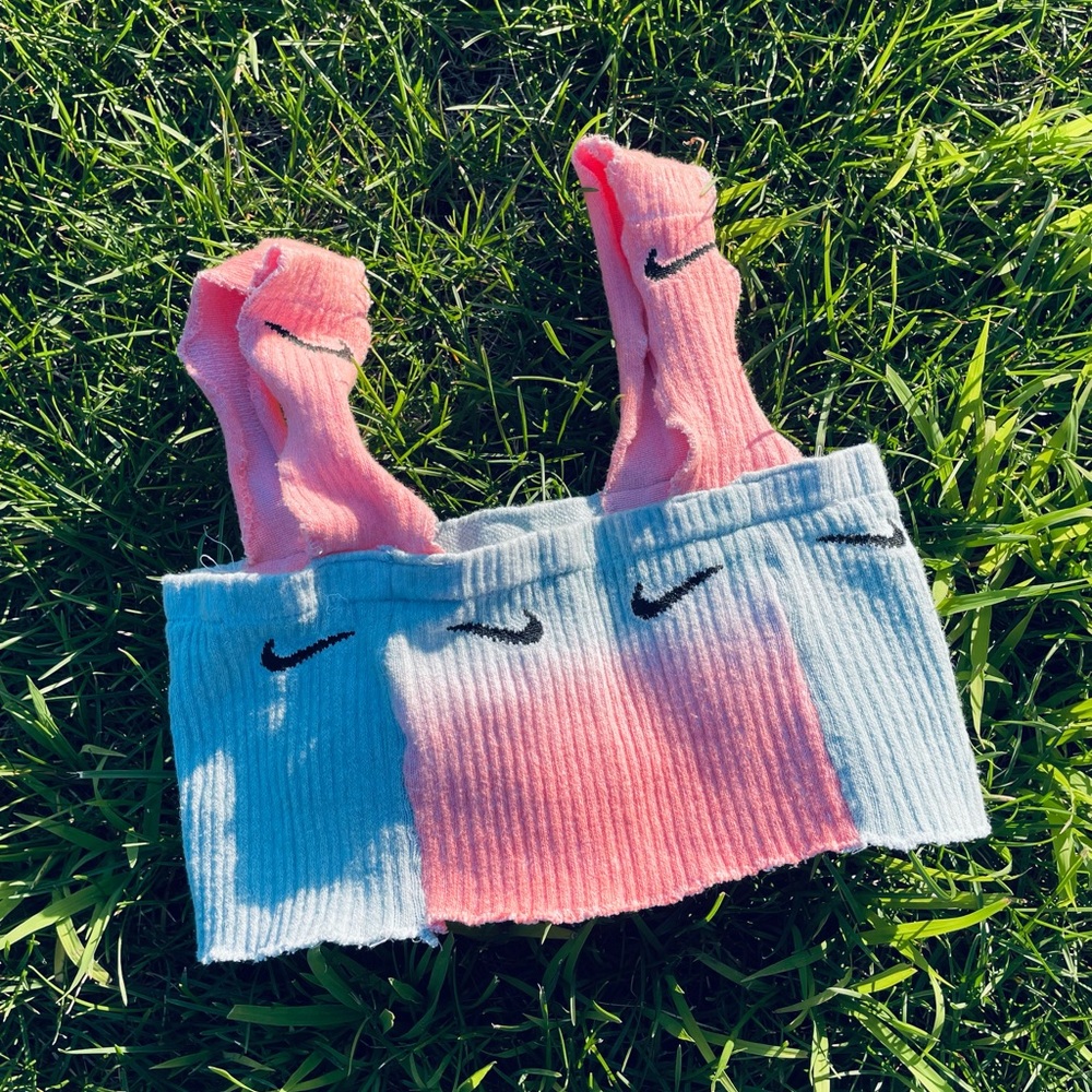 Handmade Nike Tie Dye Crop Top | reworked |nike top | trending | crop top tee